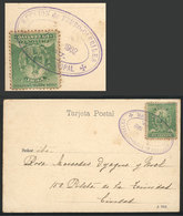 PERU: "Postcard Used Locally On 17/SE/1902, Franked With 1c. And With Violet Cancel: ""SECCIÓN DE FERRO-CARRILES - TRU.  - Pérou