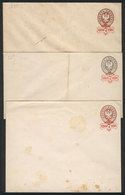 RUSSIA: 3 Old Surcharged PS Covers, Good Quality, Rare! - Otros & Sin Clasificación