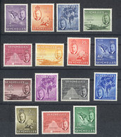 SEYCHELLES: Sc.157/171, 1952 Animals, Fish, Maps Etc., Complete Set Of 15 Values, Very Fine Quality, Catalog Value US$87 - Seychellen (...-1976)