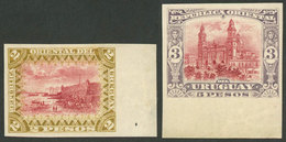 URUGUAY: Sc.127 + 129, IMPERFORATE With Good Sheet Margins, VF Quality, Rare! - Uruguay