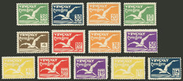 URUGUAY: Sc.C14/C15 + C26, 1928/9 Albatross, Cmpl. Set Of 13 Values, Mint Lightly Hinged, Very Fine Quality! - Uruguay