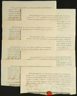 URUGUAY: "14 Similar Receipts (some With A Different Total In Pesos) Of The Year 1847: ""Matriz Del Documento Nº... Que  - Uruguay