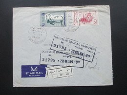 Syrien / UAR 1959 Air Mail / Luftpost Societe De Banques Reunies S.A.S. Einschreiben R No 827 / Arabische Schrift - Syria