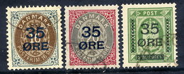DENMARK 1912 35 Øre Surcharges, Used.  Michel 60-62 - Gebruikt