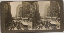 STEREO USA - Stereoscopic Chicago - State St. North From Madison - Masonic Temple In Distance - H. C. WHITE CO - Tramway - Visores Estereoscópicos