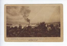CPA Guerre 1914 1918 Grèce Salonique Incendie Causé Par Le Bombardement D'un Zeppelin - Guerre 1914-18