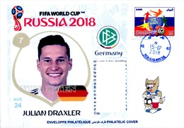 ARGHELIA - Philatelic Cover Julian Draxler Germany FIFA Football World Cup Russia 2018 Fußball Футбол Россия 2018 - 2018 – Russie