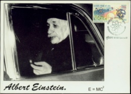 FAMOUS PEOPLE- ALBERT EINSTEIN - E=MC2 - SPECIAL DEFINITIVE STAMP - MAXIMUM CARD-INDIA-2005-MC-92 - Albert Einstein