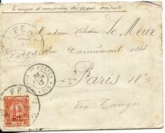 1913 - MAROC   -  RARE  COVER- - Postes Locales & Chérifiennes