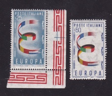 1957 Italia Repubblica EUROPA CEPT EUROPE  Serie Di 2v. MNH** SOGGETTI DIVERSI - 1957