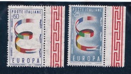 1957 Italia Repubblica EUROPA CEPT EUROPE  Serie Di 2v. MNH** SOGGETTI DIVERSI - 1957