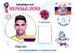 ARGHELIA - Philatelic Cover Falcao Colombia FIFA Football World Cup Russia 2018 Fußball Футбол Россия 2018 - 2018 – Russland