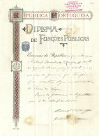 PORTUGAL, Diploma De Funções Públicas, Used, F/VF - Ungebraucht