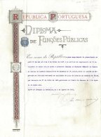 PORTUGAL, Diploma De Funções Públicas, Used, F/VF - Neufs