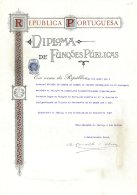 PORTUGAL, Diploma De Funções Públicas, Used, F/VF - Neufs