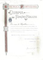 PORTUGAL, Diploma De Funções Públicas, Used, F/VF - Neufs