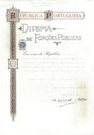 PORTUGAL, Diploma De Funções Públicas, Used, F/VF - Nuevos