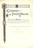 PORTUGAL, Diploma De Funções Públicas, Used, F/VF - Ungebraucht