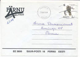 Mi 229 Solo Domestic Commercial Cover / WWF Pteromys Volans Siberian Flying Squirrel - 23 September 1994 Pärnu - Estonia