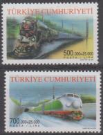 TURKEY - 2002 Trains. Scott B270-271. MNH ** - Ongebruikt