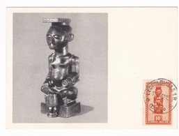 Carte Maximum Pub. Médicale PLASMARINE (oligo-éléments Sels Minéraux), Statuette Roi Bope Kena, Congo Belge 1, 1952 - Sonstige & Ohne Zuordnung