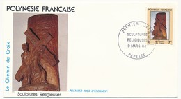 POLYNESIE FRANCAISE - 3 FDC - Sculptures Religieuses - 9 Mars 1983 - Papeete - FDC