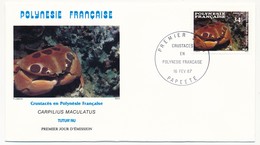 POLYNESIE FRANCAISE - 3 FDC - Crustacés En Polynésie Française - 18 Février 1987 - Papeete - FDC