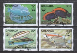 Grenada 1984 Mi 1299-1302 FISHES - Usados