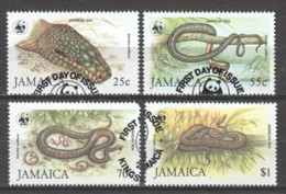 Jamaica 1984 Mi 591-594-I WWF SNAKES (SEE SCAN) - Gebraucht