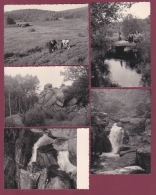 300918 - 5 PHOTOS 1963 - 23 ROYERE Les Planches - La Cascade Des Jarrauds - Rocher Du Diable - Paysage De Campagne - Royere