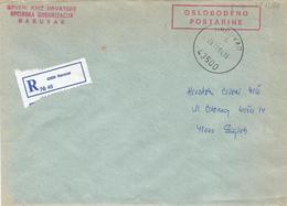 Croatia 1994 Daruvar Red Cross Missing Persons Balkan War Registered Cover - Militaria