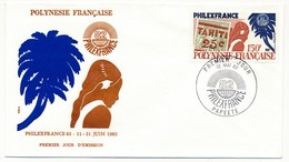 POLYNESIE FRANCAISE - FDC - Exposition PHILEXFRANCE 1982 - 12 Mai 1982 - Papeete - FDC