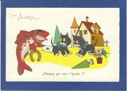 CPA Poisson D'avril Premier Avril Fantaisie Non Circulé Chat Cat - 1 April (aprilvis)