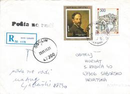 Croatia 1993 Saborsko War Zone Mixed Franking Returned Registered Cover - Militaria