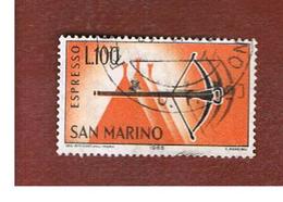 SAN MARINO - UNIF. E29 ESPRESSO - 1966 BALESTRA 100 LIRE  -  USATI (USED°) - Sellos De Urgencia