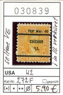 USA 1922 - Etats-Unis - Michel 272 F W2 - Precancellation Chicago ("I" In ILL Short!!) / Vorausentwertung - Precancels