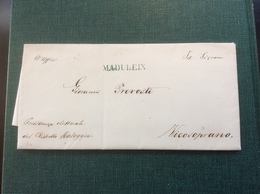 Schweiz Stabstempel „MADULEIN“ (GRAUBÜNDEN GR) 1854 Brief > Vicosoprano - 1843-1852 Timbres Cantonaux Et  Fédéraux