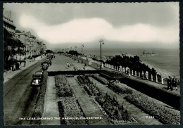 RB 1225 - 1955 Real Photo Postcard - Cars At The Leas Showing Folkestone Harbour - Kent - Folkestone