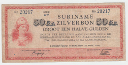 Suriname 50 Cents 1940 AVF Pick 104c  104 C - Suriname