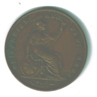 RB 1226 -  GB Victoria Coin - 1858 Penny 1d - Altri & Non Classificati