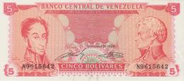 Banknote Venezuela 5 Bolívares - Simón Bolívar - Francisco De Miranda - Panteon Nacional - 1989 - Venezuela