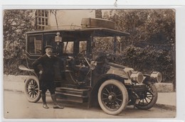 CARTE PHOTO-AUTOMOBILE-AUTO-CAR-TAXI-VOITURE BELGE-NICE-ANVERS-CARTE ENVOYEE-1910-RARE ! ! ! - Taxi & Fiacre