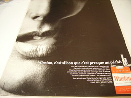 ANCIENNE PUBLICITE PRESQUE UN PECHE CIGARETTESWINSTON  1969 - Objets Publicitaires