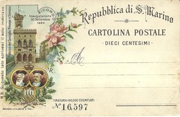 1273 "PALAZZO DEL CONSIGLIO-30/9/1894" CART. POST.  OR. NON SPED. - Interi Postali