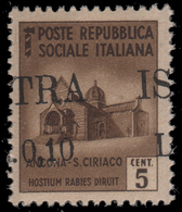 ISTRIA (POLA) - Occupazione Jugoslava  10 C. Su 5 C. Bruno (n° 502) Soprastampa Fortemente Spostata - 1945 - Occ. Yougoslave: Istria