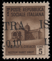 ISTRIA (POLA) - Occupazione Jugoslava  10 C. Su 5 C. Bruno (n° 502) Soprastampa Fortemente Spostata - 1945 - Occup. Iugoslava: Istria