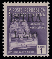 ISTRIA (POLA) - Occupazione Jugoslava  Lire 2 Su Lire 1 Violetto (n° 509) - 1945 - Occ. Yougoslave: Istria