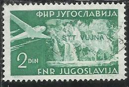 TRIESTE B 1954 POSTA AEREA AIR MAIL ESPERANTO CONGRESS YUGOSLAVIA SOPRASTAMPATO JUGOSLAVIA 2d USATO USED OBLITERE' - Airmail