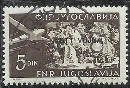 TRIESTE B 1954 POSTA AEREA AIR MAIL ESPERANTO CONGRESS YUGOSLAVIA SOPRASTAMPATO JUGOSLAVIA 5d USATO USED OBLITERE' - Poste Aérienne