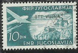 TRIESTE B 1954 POSTA AEREA AIR MAIL ESPERANTO CONGRESS YUGOSLAVIA SOPRASTAMPATO JUGOSLAVIA 10d USATO USED OBLITERE' - Luchtpost